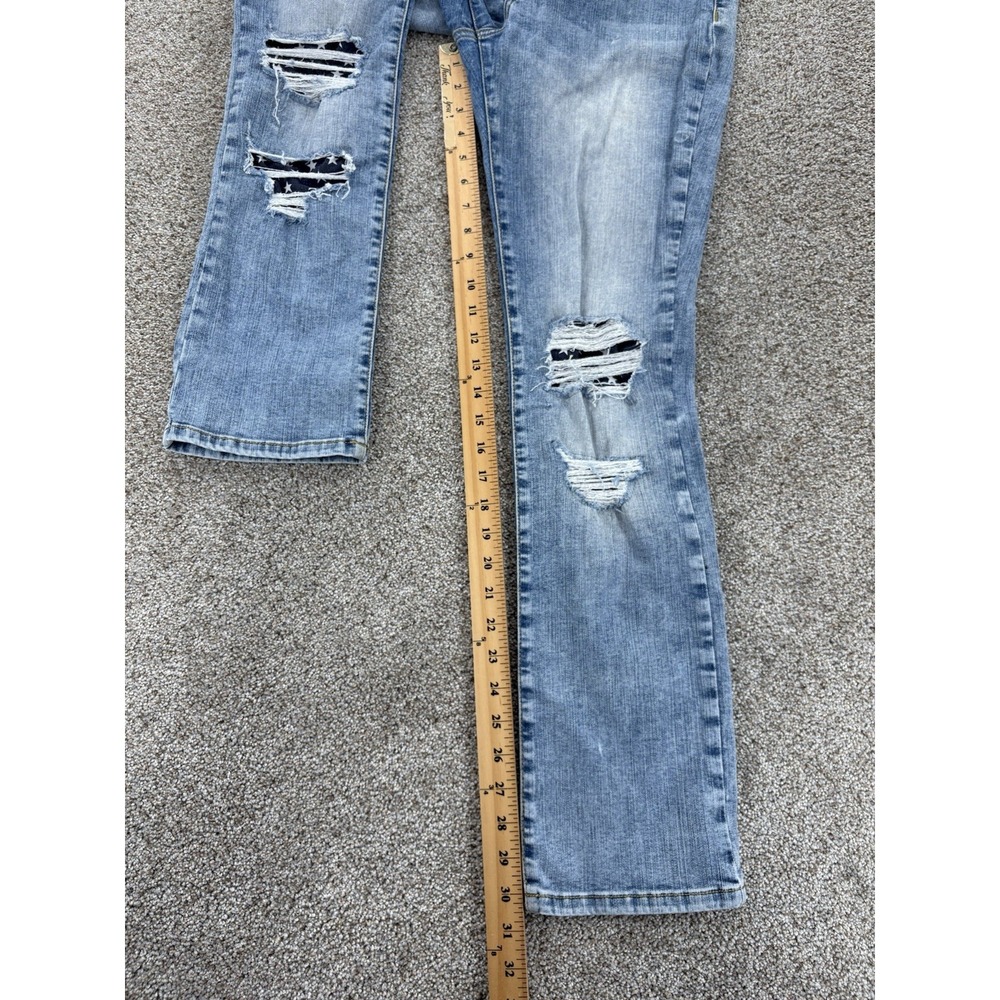 Morrison Bootcut Jeans Womens 29 Blue Rock-Star Stargazer Distressed Light Wash - Picture 12 of 14